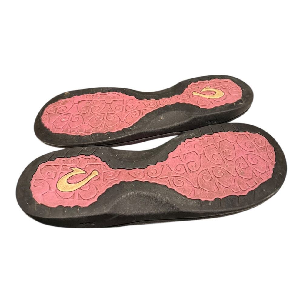 Olukai Ohana Flip Flop Beach Sandals in Black Dragonfruit Pink Women’s Size 10 - Picture 11 of 11